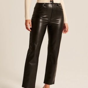 Curve Love Ankle Straight Ultra High Rise Leather Pants